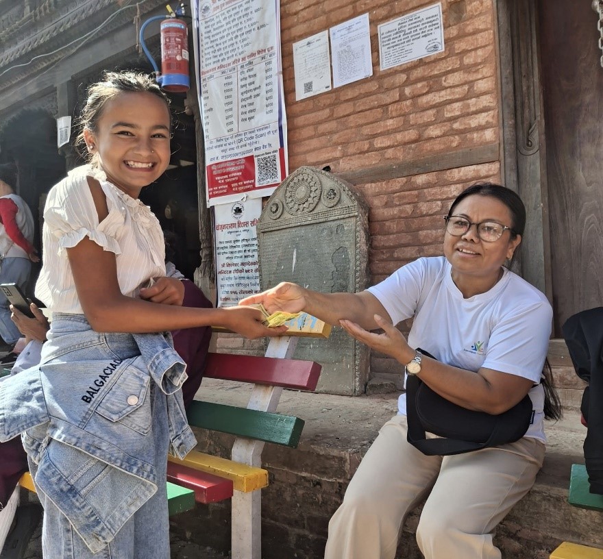 Mamta Gelal, during excursion at Changu Narayan Temple